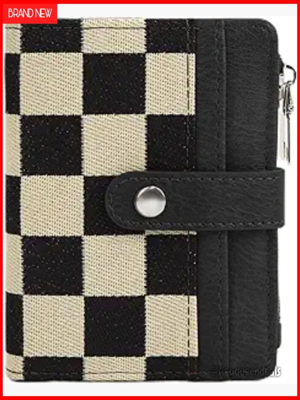 RFID Blocking Bifold Wallet, 8 Card Slots, ID Window, Snap Closure